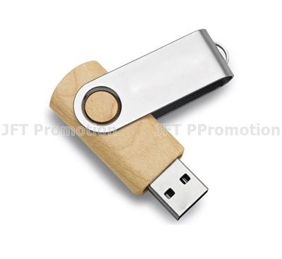 USB Flash Drive-Wood Key Ring พรีเมียม สกรีนโลโก้